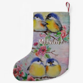 Niedliche Vögel Weihnachten Strumpf mit Individuel Kleiner Weihnachtsstrumpf (Rückseite)