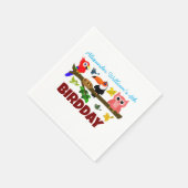 Niedliche Vogelanzeige — Vogelbird zum Geburtstag Serviette (Ecke)