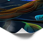 Niedliche Vogelfarbe Abstrakte Vogelart Art Poster (Ecke)