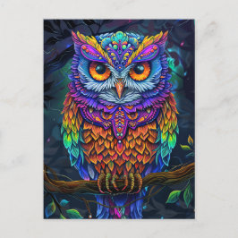 Niedliche Vogelfarbe Abstrakte Vogelart Art Postkarte