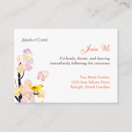 Niedliche Vogelhochzeit Begleitkarte