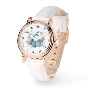Niedliche Vogelliebhaber Blume beobachten Armbanduhr