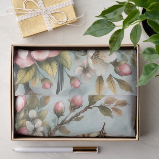 Niedliche Vogelliebhaber Blume entmutigen Seidenpapier (Geschenk)