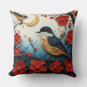 Niedliche Vogelpapierkunst Kissen