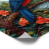 Niedliche Vogelpapierkunst Poster (Ecke)