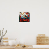 Niedliche Vogelpapierkunst Poster (Küche)