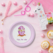 Niedliche Vogelscheuche rosa Pappteller (Party)