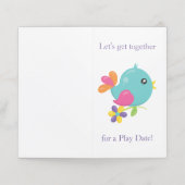 Niedliche Vogelspielkarte Terminkarte (Außenseite Aufgefaltet)