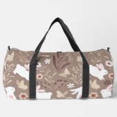 Niedliche Volkskunst Bunny und Blume Duffle Bag (Vorderseite)
