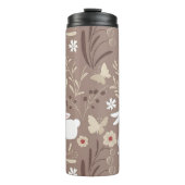 Niedliche Volkskunst Bunny und Blume Thermosbecher (Vorderseite)