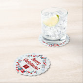 Niedliche Volkskunst frohe Weihnachtsfeier Untersetzer (Vor Ort)