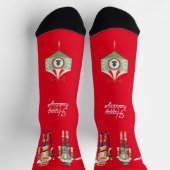 Niedliche Volkskunst Nutcracker Traditionelles Wei Socken (Oben)