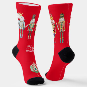 Niedliche Volkskunst Nutcracker Traditionelles Wei Socken
