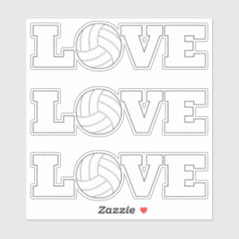 Niedliche Volleyball LIEBE Spaß Dekorative Sportsp Aufkleber