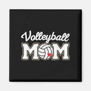 Niedliche Volleyball Mama Leopard Print Mütter Tag Magnet