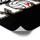 Niedliche Volleyball Mama Leopard Print Mütter Tag Poster (Ecke)