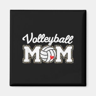 Niedliche Volleyball Mama Leopard Printmütter Tage Magnet