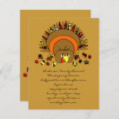 Niedliche Vollfarbe Türkei Einladung (Vorne/Hinten)