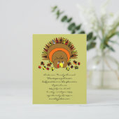 Niedliche Vollfarbe Türkei Einladung (Stehend Vorderseite)