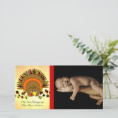 Niedliche Vollfarbe Türkei Feiertagskarte (Stehend Vorderseite)