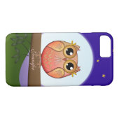 Niedliche Vollmondeule u. -individueller Name Case-Mate iPhone Hülle (Rückseite (Horizontal))