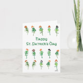 Niedliche, von Hand Gezeichnet irische Tänzer St. Karte (Vorderseite)