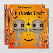 Niedliche Voodoo Dolls, Fledermäuse & Spider Hallo Einladung (Vorne/Hinten)