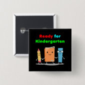 Niedliche Vorbereitung für Kindergarten Schulbuch  Button (Vorne & Hinten)