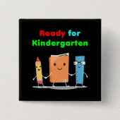Niedliche Vorbereitung für Kindergarten Schulbuch  Button (Vorderseite)