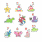 Niedliche Vorschulnummern 1-10 Vinyl Stickers Aufkleber (Vorderseite)