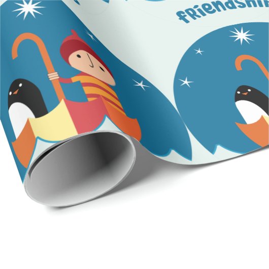 Niedliche Vorschulzeit K verloren und fand Freunds Geschenkpapier (Rolleneckpunkt)