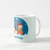 Niedliche Vorschulzeit K verloren und fand Freunds Kaffeetasse (VorderseiteRechts)