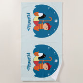 Niedliche Vorschulzeit K verloren und fand Freunds Strandtuch (Vorderseite)