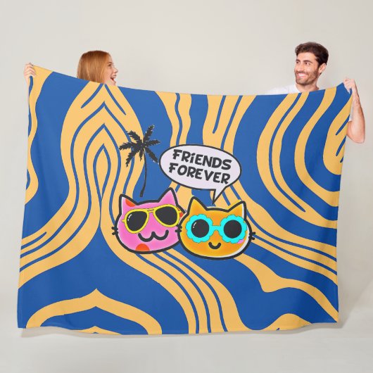 Niedliche, vorsichtige Katzen Fleece Blanket! (Beispiel)