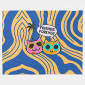 Niedliche, vorsichtige Katzen Fleece Blanket! (Vorderseite (Horizontal))