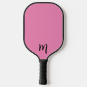Niedliche Vorstöße in Rosa | Monogramm Mit Monogra Pickleball Schläger (Rückseite)