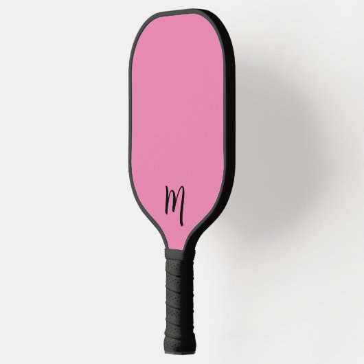 Niedliche Vorstöße in Rosa | Monogramm Mit Monogra Pickleball Schläger (Links)