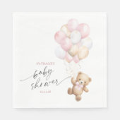 Niedliche Vorwartung Teddy Bär Pink Balloons Dusch Serviette (Vorderseite)