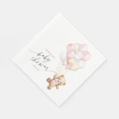 Niedliche Vorwartung Teddy Bär Pink Balloons Dusch Serviette (Ecke)