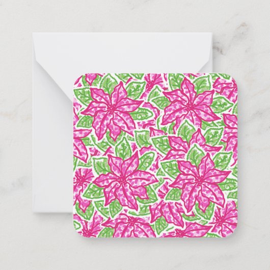 Niedliche Vorweihnachtscreme Rosa Grüne Präsentati Mitteilungskarte (Rückseite)