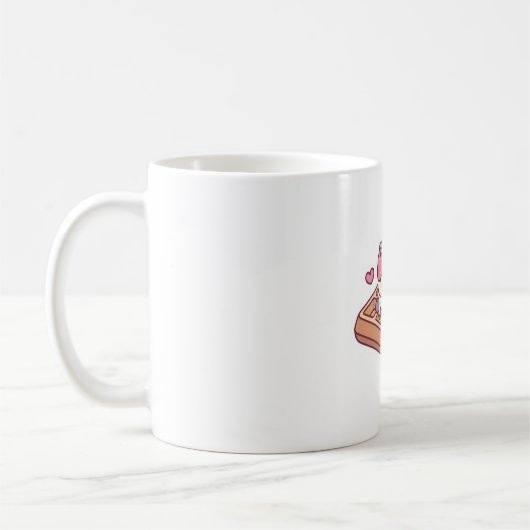 Niedliche Waffel und Eiscreme perfekt Kaffeetasse (Links)