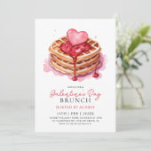 Niedliche Waffeln Valentine Galentines Brunch Einladung (Stehend Vorderseite)