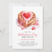 Niedliche Waffeln Valentine Galentines Brunch Einladung (Vorderseite)