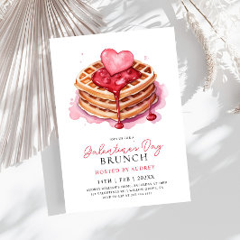 Niedliche Waffeln Valentine Galentines Brunch Einladung