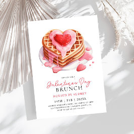 Niedliche Waffeln Valentine Galentines Brunch Einladung