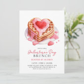 Niedliche Waffeln Valentine Galentines Brunch Einladung (Stehend Vorderseite)