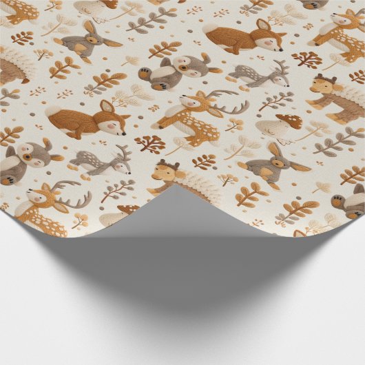 Niedliche Waldbabys Weihnachten Geschenkpapier (Ecke)