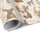 Niedliche Waldbabys Weihnachten Geschenkpapier (Rolleneckpunkt)
