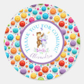 Niedliche Waldbären Waltz Rainbow Polka Dots Runder Aufkleber (Vorderseite)