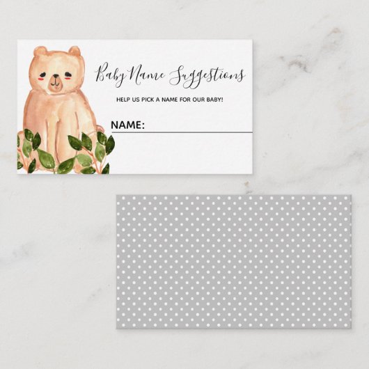 Niedliche Waldbärenkarte Begleitkarte (Vorne/Hinten)